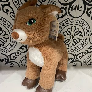 Build a Bear Team Santa's Reindeer Plush Green Eyes Tan w/Brown Vinyl Hooves